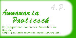 annamaria pavlicsek business card